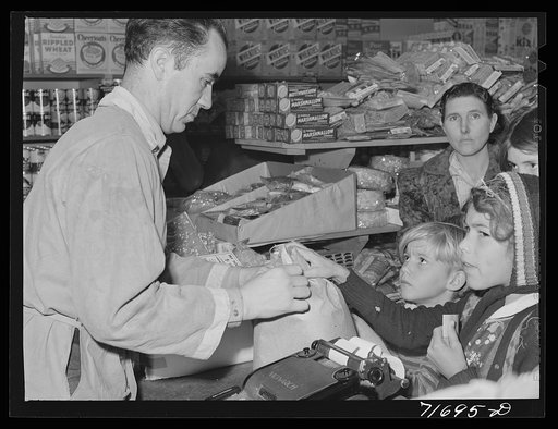 Tulare County, California. FSA (Farm Security Administration) farm workers' camp. The cooperative store
