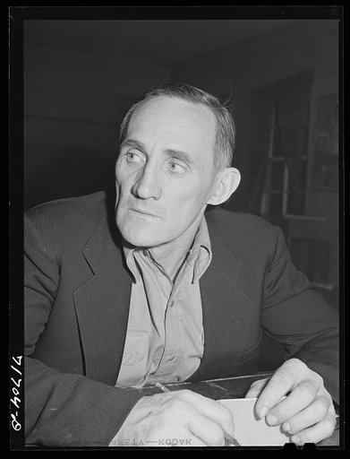 Tulare County, California. FSA (Farm Security Administration) farm workers' camp. Manager of the cooperative store