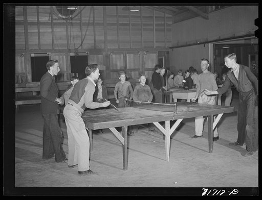Untitled photo, possibly related to: Tulare County, California. FSA (Farm Security Administration) farm workers' camp. The recreation room
