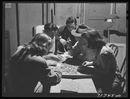 Untitled photo, possibly related to: Woodville, California. FSA (Farm Security Administration) farm workers' community. The recreation room