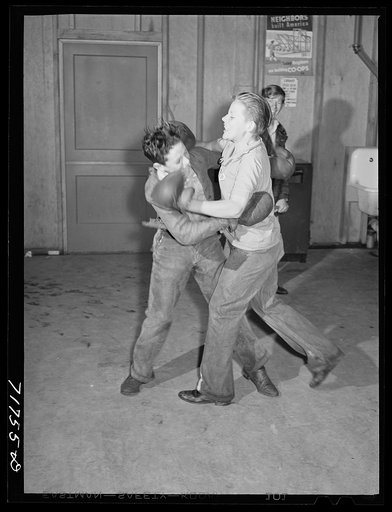 Woodville, California. FSA (Farm Security Administration) farm workers' community. Nursery schoolchildren and their teacher