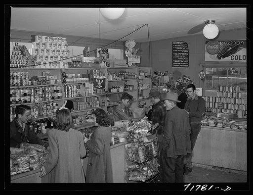 Woodville, California. FSA (Farm Security Administration) farm workers' community. Interior of the cooperative store