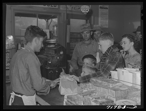 Woodville, California. FSA (Farm Security Administration) farm workers' community. Interior of the cooperative store