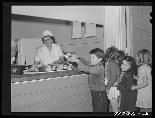 Woodville, California. FSA (Farm Security Administration) farm workers' community. Hot lunches for schoolchildren