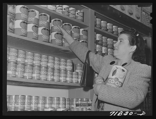 Untitled photo, possibly related to: Tulare County, California. Tenant purchase clients' cooperative store