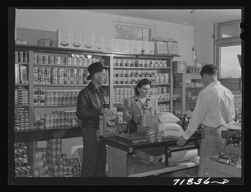Untitled photo, possibly related to: Tulare County. Tenant purchase clients' cooperative store