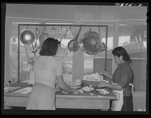 Preparing lunch at the Cairns General Hospital at the FSA (Farm Security Administration) farm workers' community at Eleven Mile Corner, Arizona