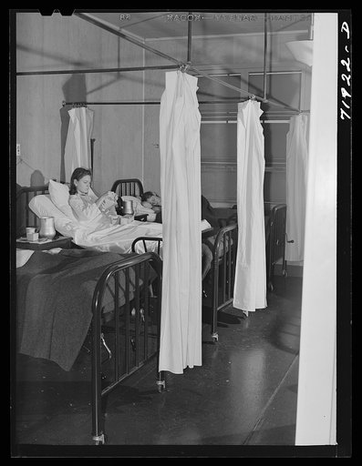 In the women's ward at the Cairns General Hospital at the FSA (Farm Security Administration) farm workers' community. Eleven Mile Corner, Arizona