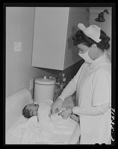 In the nursery at the Cairns General Hospital at the FSA (Farm Security Administration) farm workers' community. Eleven Mile Corner, Arizona