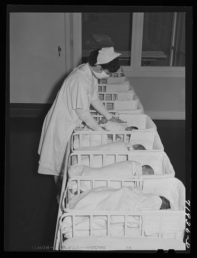 In the nursery at the Cairns General Hospital at the FSA (Farm Security Administration) farm workers' community. Eleven Mile Corner, Arizona