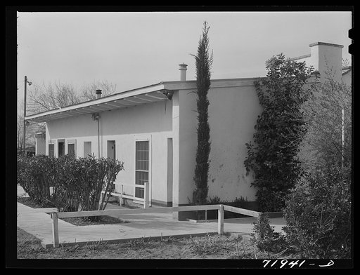 View of the community building at Camelback Farms, a FSA (Farm Security Administration) project at Phoenix, Arizona