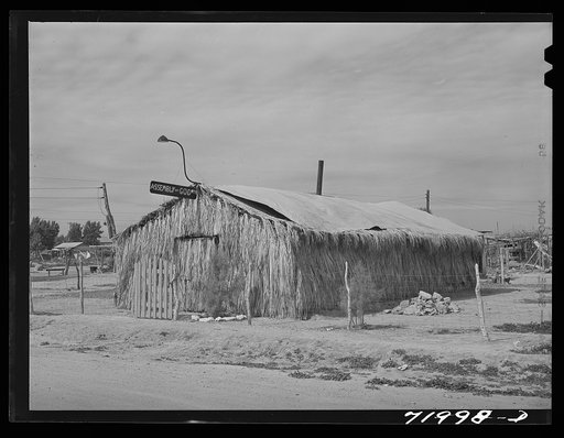 Eloy, Arizona. A church in the Negro section. Eloy is a town in the center of a farming area and most of the residents of the town are agricultural day laborers. Racial groups represented are White, Mexican, Filipino and Negroes