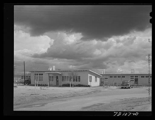 Cairns General Hospital at the FSA (Farm Security Administration) farm workers' community. Eleven Mile Corner, Arizona
