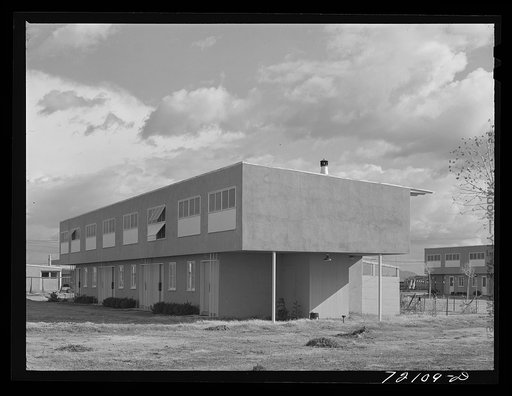 Apartments at the FSA (Farm Security Administration) farm workers' community. Eleven Mile Corner, Arizona