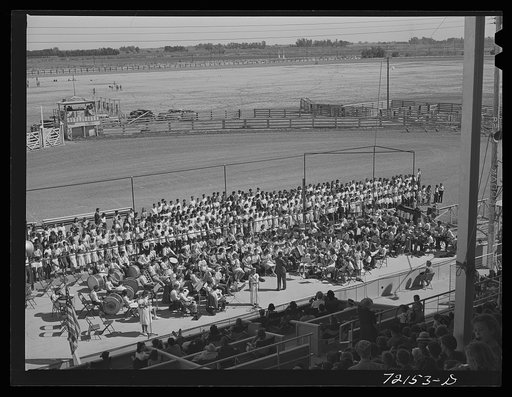 Schoolchildren's victory chorus at the Imperial County Fair, California