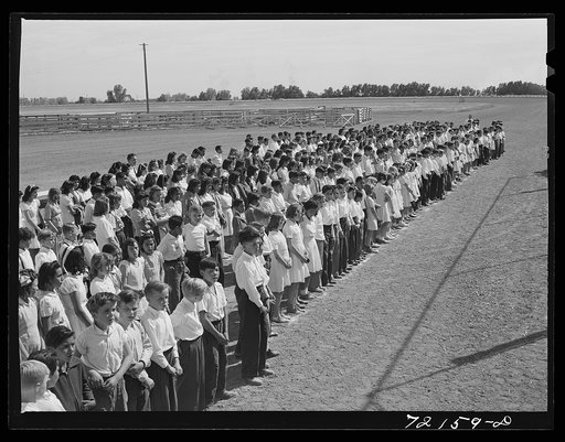 Untitled photo, possibly related to: Part of the schoolchildren's victory chorus at the Imperial County Fair, California