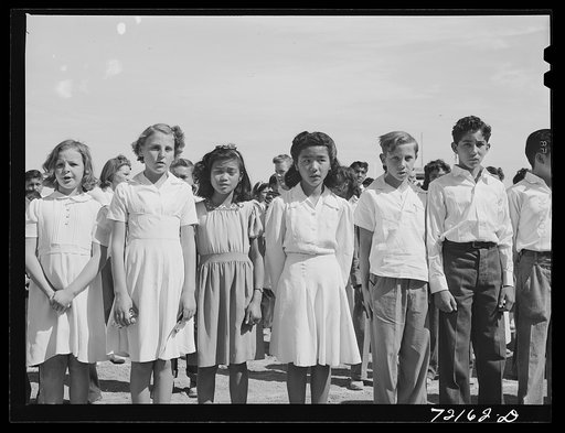 Band of the schoolchildren's victory chorus at the Imperial County Fair, California