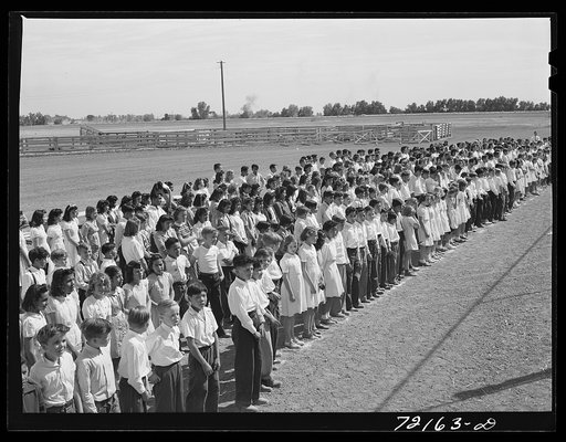 Part of the schoolchildren's victory chorus at the Imperial County Fair, California