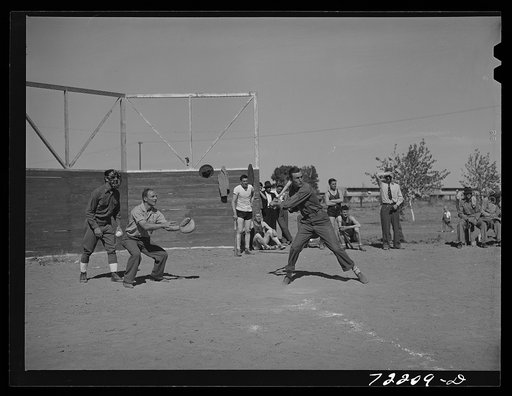 Boys from the nearby Army camp participated in events at the second annual field day  at the FSA (Farm Security Administration) farm workers' community. Yuma, Arizona