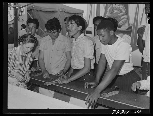 Boys at carnival attraction. Imperial County Fair, California