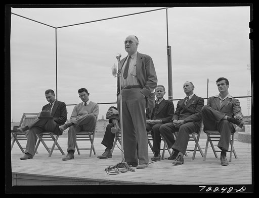 Speakers on Farm Bureau Day at the Imperial County Fair, California