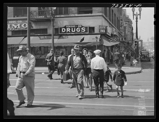Los Angeles, California. Street scene in Little Tokyo