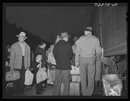 Los Angeles, California. The evacuation of Japanese-Americans from West coast areas under United States Army war emergency order