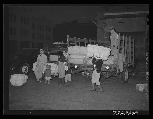 Los Angeles, California. Evacuation of Japanese-Americans from West coast areas under United States Army war emergency order. Japanese bring their baggage to the train which will take them to Owens Valley
