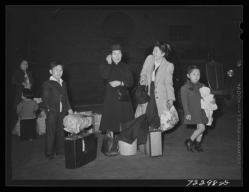 Los Angeles, California. The evacuation of Japanese-Americans from West coast areas under United States Army war emergency order