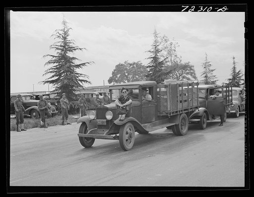 Untitled photo, possibly related to: Los Angeles, California. The evacuation of Japanese and Japanese-Americans from the West coast areas under Army war emergency order. Japanese arriving at the Santa Anita reception center