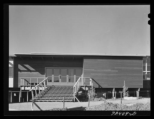 Untitled photo, possibly related to: Vallejo, California. FSA (Farm Security Administration) defense housing project. Entrance to the restaurant