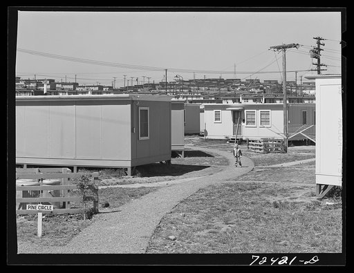 Untitled photo, possibly related to: Vallejo, California. FSA (Farm Security Administration) defense housing project. Single-family demountable houses
