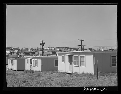 Untitled photo, possibly related to: Vallejo, California. FSA (Farm Security Administration) defense housing project. Demountable houses for single families