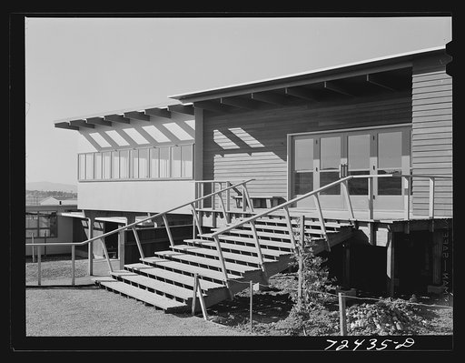 Vallejo, California. FSA (Farm Security Administration) defense housing project. Detail of the restaurant building