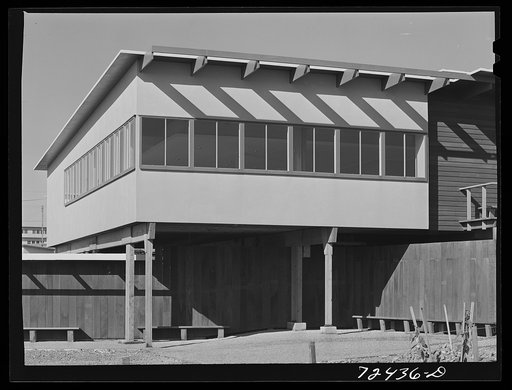 Vallejo, California. FSA (Farm Security Administration) defense housing project. Detail of the restaurant building