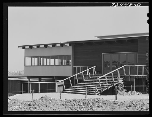 Vallejo, California. Entrance to the restaurant at the FSA (Farm Security Administration) defense housing project