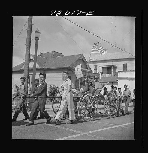 Untitled photo, possibly related to: San Juan Bautista, California. Schoolchildren who have collected scrap metal for war