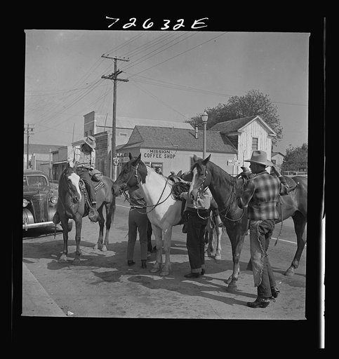 San Juan Bautista, California. Cowboys in town
