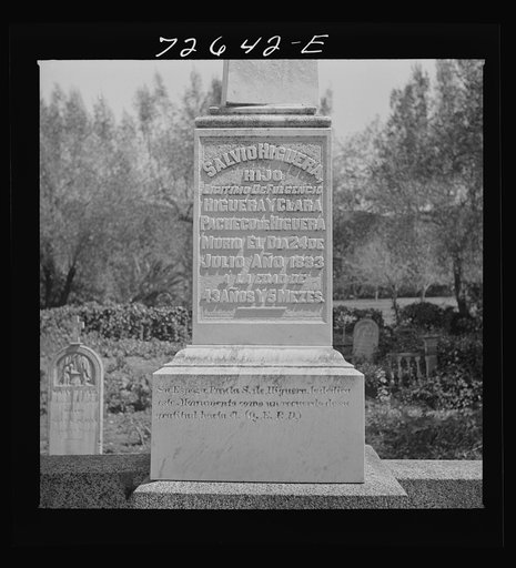 Mission San Jose, California. Tombstone of emigrant to California from Sao Jorge, Azores Islands