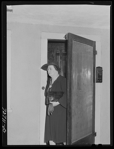 Turlock, California. Housewife leaves for shopping trip in town