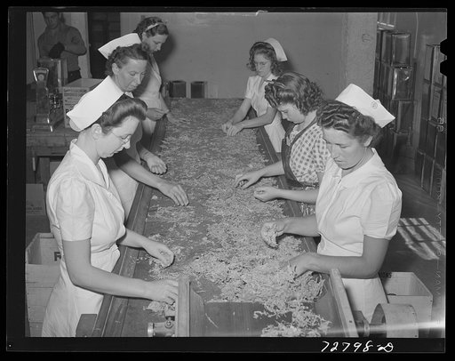 Turlock, California. Inspecting dehydrated cabbage