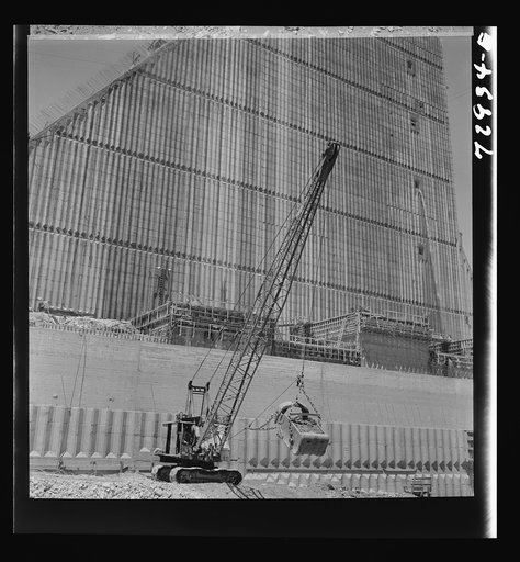 Shasta Dam, Shasta County, California. Loading truck with excavated dirt