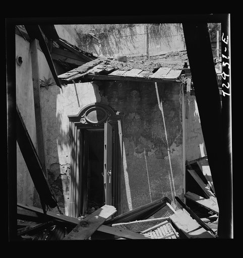 Untitled photo, possibly related to: Kennett, California. Old bank vault. Now a town of about twenty persons. Kennett was once a booming gold mining town. After completion of Shasta Dam it will be inundated
