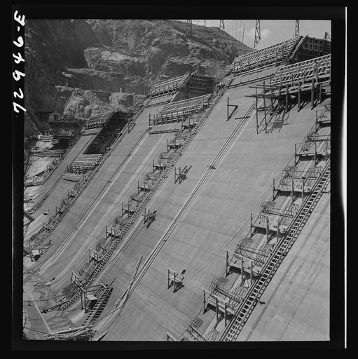 Shasta Dam, Shasta County, California. Face of dam under construction