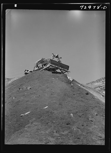 Untitled photo, possibly related to: Shasta Dam, Shasta County, California. Bulldozer