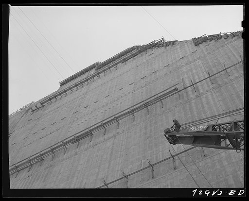 Shasta Dam, Shasta County, California. The dam under construction