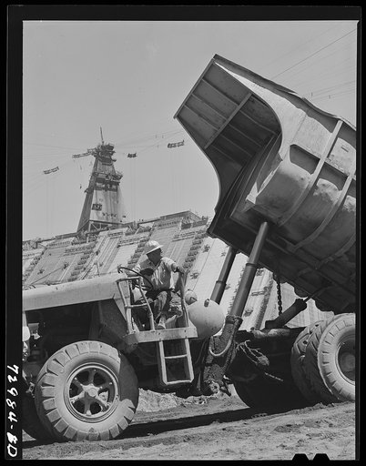 Shasta Dam, Shasta County, California. Dump truck
