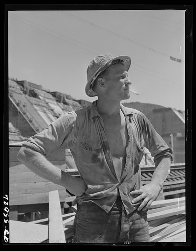 Shasta Dam, Shasta County, California. Workman