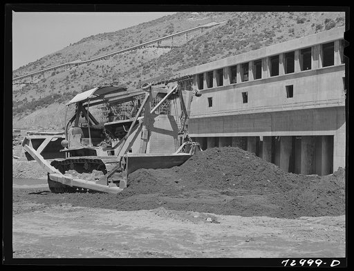 Shasta Dam, Shasta County, California. Bulldozer