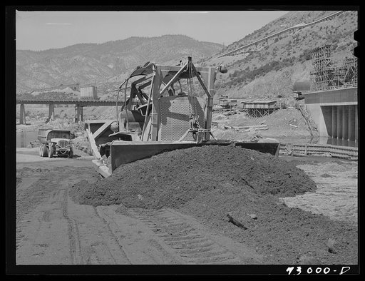 Shasta Dam, Shasta County, California. Bulldozer